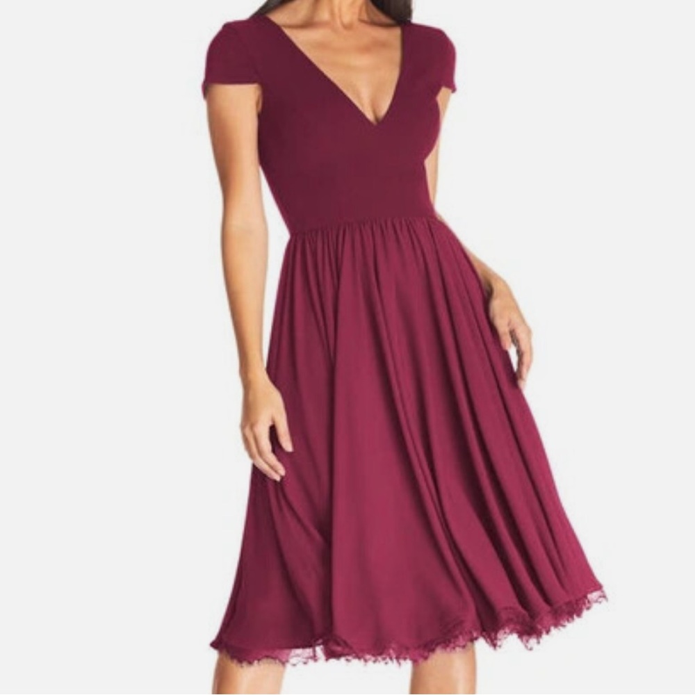 Corey Chiffon Fit & Flare Cocktail Dress- dress the population